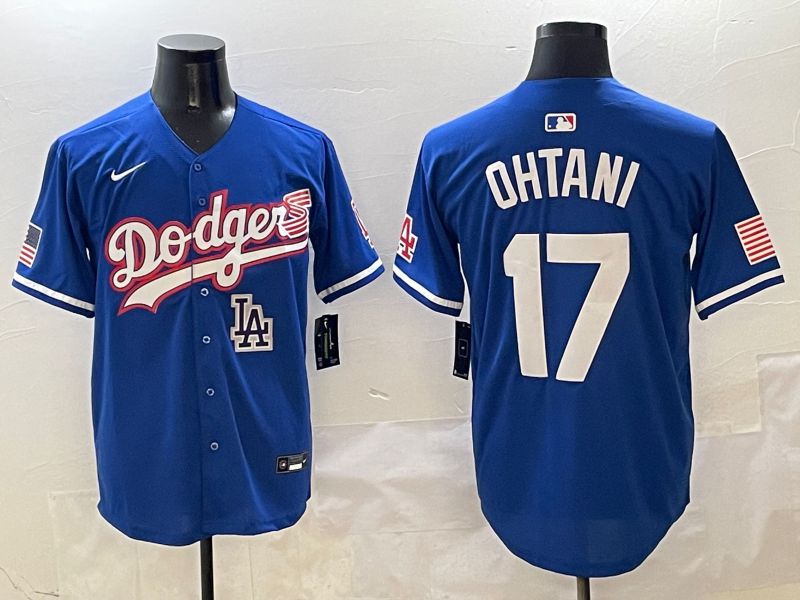 Men Los Angeles Dodgers 17 Ohtani Blue Second generation Joint Name Nike 2025 MLB Jersey style 20